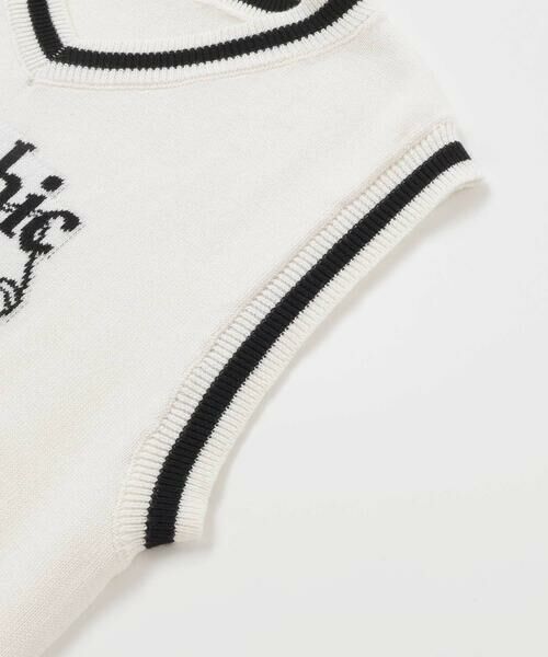 nexchic / ネクシック ベスト | リボンロゴジャガードニットベスト(110~150cm) | 詳細7