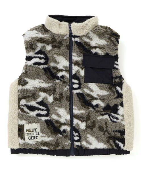 nexchic / ネクシック ベスト | タフタxボアリバーシブルベスト(110~150cm) | 詳細7