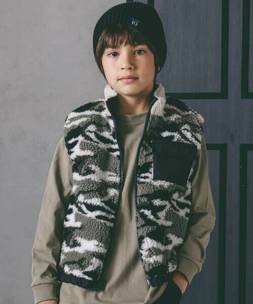 nexchic / ネクシック ベスト | タフタxボアリバーシブルベスト(110~150cm) | 詳細3