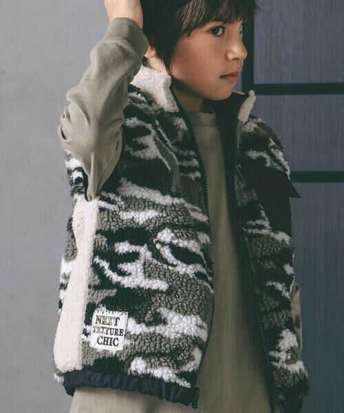 nexchic / ネクシック ベスト | タフタxボアリバーシブルベスト(110~150cm) | 詳細4