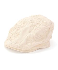 nexchic / ネクシック ハット | ドットチェックストライプ花刺しゅうハンチング帽