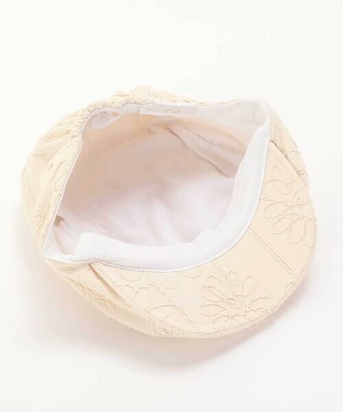 nexchic / ネクシック ハット | ドットチェックストライプ花刺しゅうハンチング帽 | 詳細5