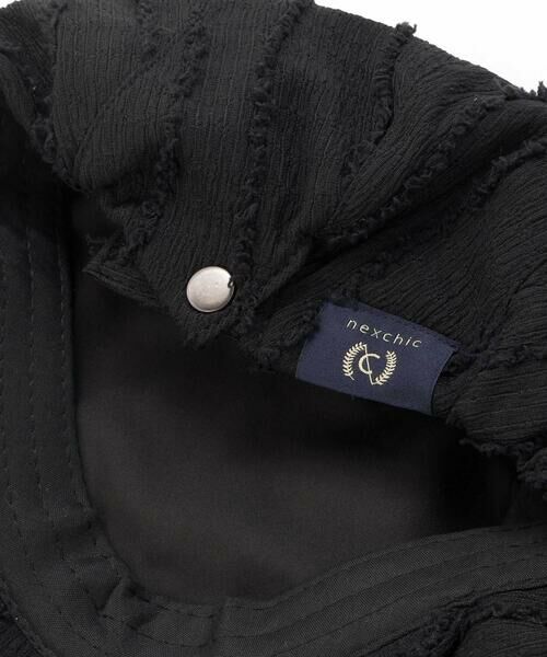 nexchic / ネクシック ハット | ドットチェックストライプ花刺しゅうハンチング帽 | 詳細8