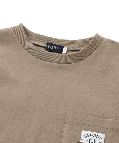 nexchic / ネクシック Tシャツ | バッグロゴパッチ天竺&マルチボーダー長袖Tシャツ(110~150cm) | 詳細7
