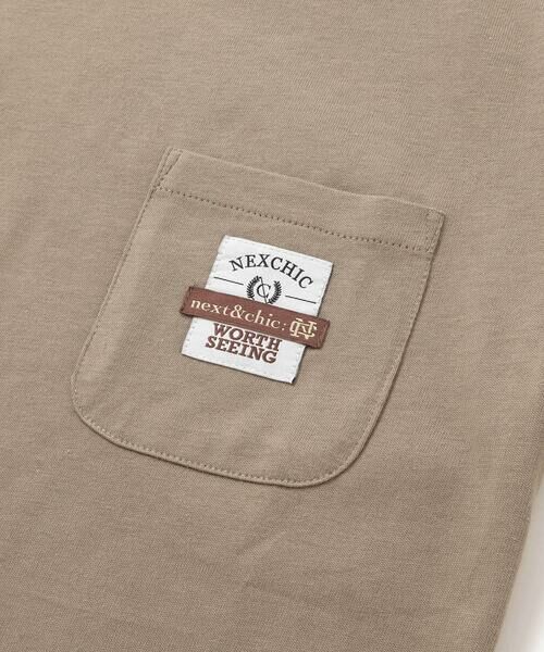 nexchic / ネクシック Tシャツ | バッグロゴパッチ天竺&マルチボーダー長袖Tシャツ(110~150cm) | 詳細8
