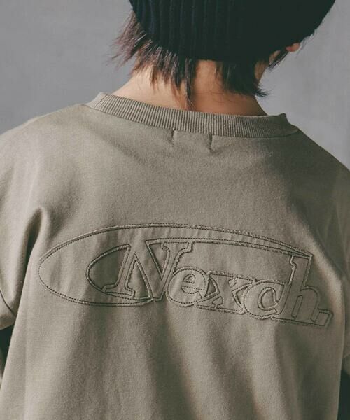 nexchic / ネクシック Tシャツ | バッグロゴパッチ天竺&マルチボーダー長袖Tシャツ(110~150cm) | 詳細3