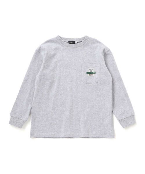 nexchic / ネクシック Tシャツ | バッグロゴパッチ天竺&マルチボーダー長袖Tシャツ(110~150cm) | 詳細15