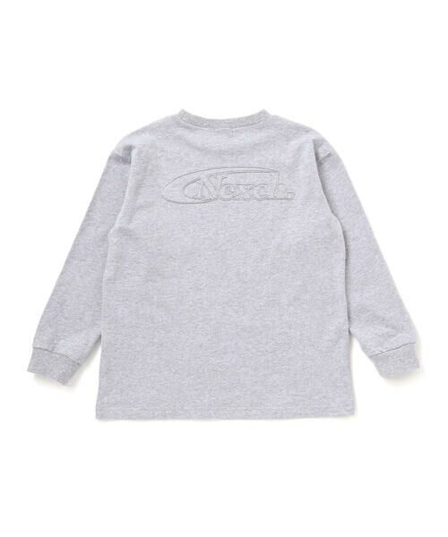 nexchic / ネクシック Tシャツ | バッグロゴパッチ天竺&マルチボーダー長袖Tシャツ(110~150cm) | 詳細16