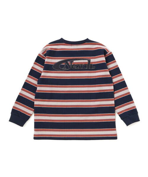 nexchic / ネクシック Tシャツ | バッグロゴパッチ天竺&マルチボーダー長袖Tシャツ(110~150cm) | 詳細20