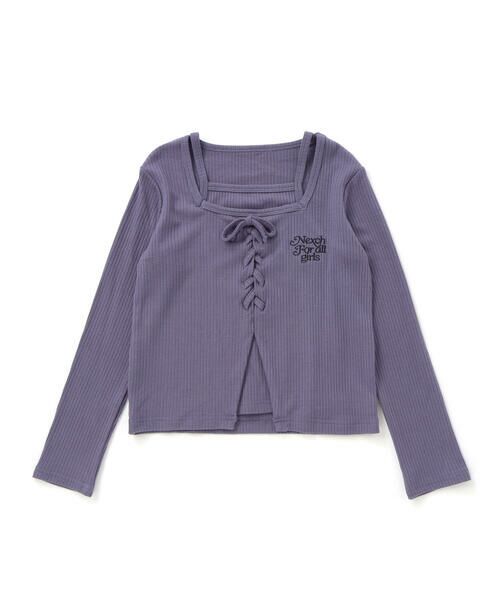 nexchic / ネクシック Tシャツ | テレコキャミソールレイヤード長袖Tシャツ(110~150cm) | 詳細5