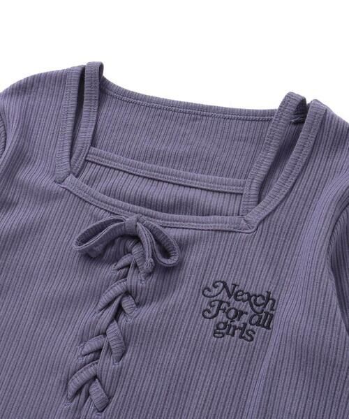 nexchic / ネクシック Tシャツ | テレコキャミソールレイヤード長袖Tシャツ(110~150cm) | 詳細7