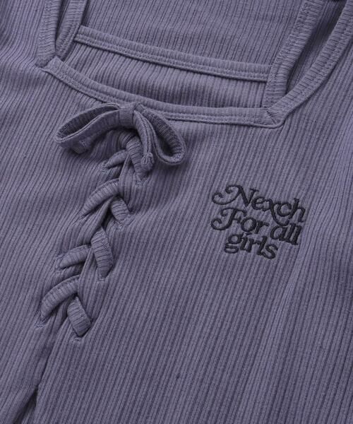 nexchic / ネクシック Tシャツ | テレコキャミソールレイヤード長袖Tシャツ(110~150cm) | 詳細8