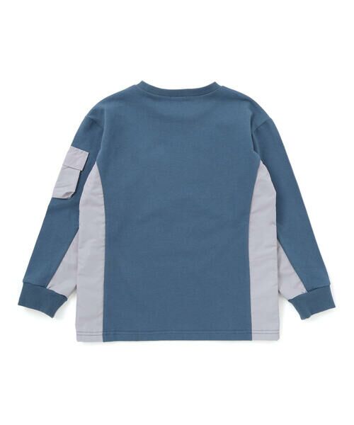 nexchic / ネクシック Tシャツ | 【お揃い】タフタx天竺切り替え長袖Tシャツ(110~150cm) | 詳細11