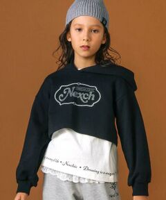 nexchic / ネクシック スウェット | 裏毛ラインストーンロゴトレーナーｘ天竺Tシャツセット(110~150cm)