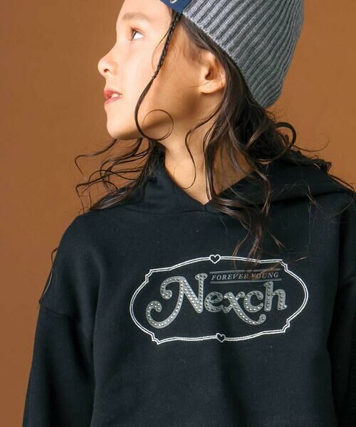 nexchic / ネクシック スウェット | 裏毛ラインストーンロゴトレーナーｘ天竺Tシャツセット(110~150cm) | 詳細3