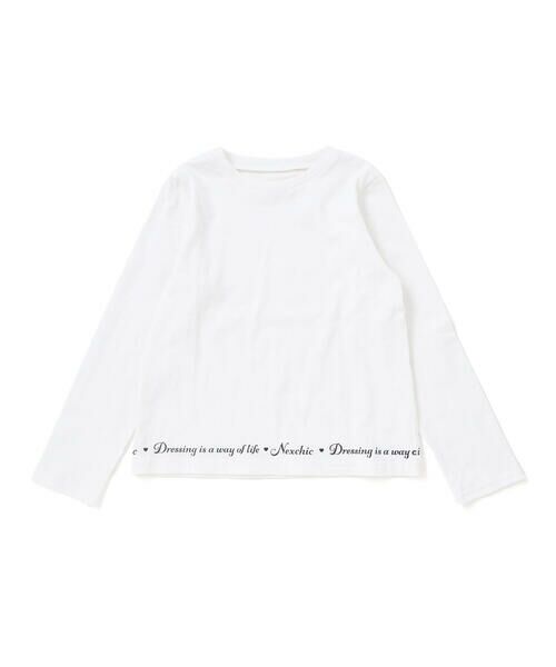 nexchic / ネクシック スウェット | 裏毛ラインストーンロゴトレーナーｘ天竺Tシャツセット(110~150cm) | 詳細5