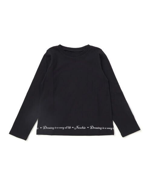 nexchic / ネクシック スウェット | 裏毛ラインストーンロゴトレーナーｘ天竺Tシャツセット(110~150cm) | 詳細17