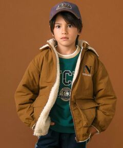 nexchic / ネクシック ダウンジャケット・ベスト | ワンポイントロゴ入りリバーシブルタフタジャケット(110~150cm)