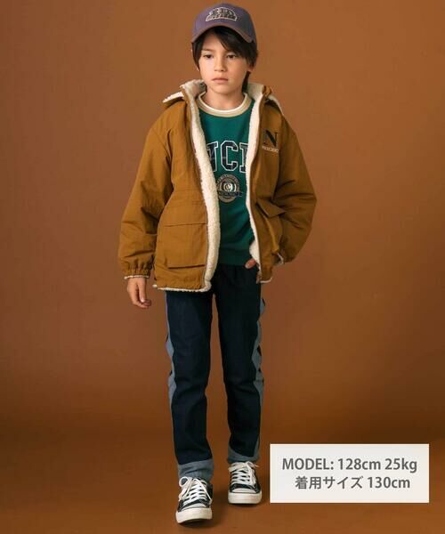 nexchic / ネクシック ダウンジャケット・ベスト | ワンポイントロゴ入りリバーシブルタフタジャケット(110~150cm) | 詳細9