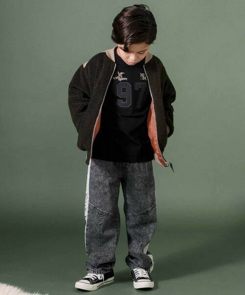 nexchic / ネクシック ブルゾン | ボアxタフタ切り替えMA-1(110~150cm) | 詳細11