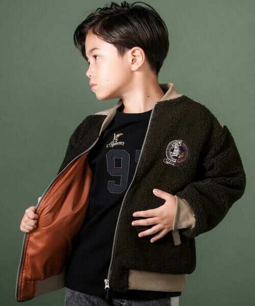 nexchic / ネクシック ブルゾン | ボアxタフタ切り替えMA-1(110~150cm) | 詳細13