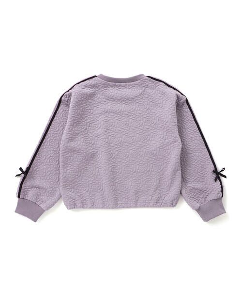 nexchic / ネクシック スウェット | 【お揃い】ハート刺しゅう袖リボンキルトトレーナー(110~150cm) | 詳細7