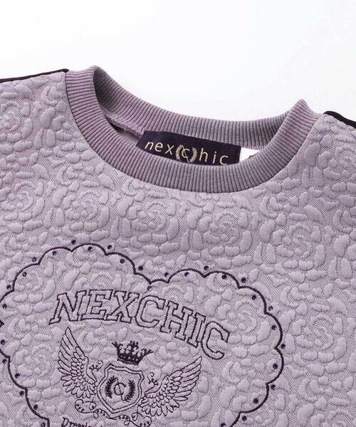 nexchic / ネクシック スウェット | 【お揃い】ハート刺しゅう袖リボンキルトトレーナー(110~150cm) | 詳細8