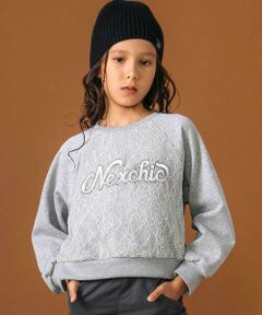 nexchic / ネクシック スウェット | サテンパッチレース裏毛トレーナー(110~150cm)