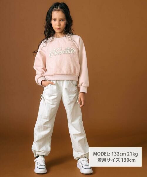 nexchic / ネクシック スウェット | サテンパッチレース裏毛トレーナー(110~150cm) | 詳細1