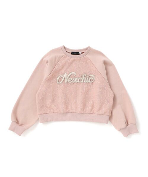 nexchic / ネクシック スウェット | サテンパッチレース裏毛トレーナー(110~150cm) | 詳細3