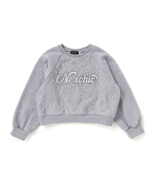 nexchic / ネクシック スウェット | サテンパッチレース裏毛トレーナー(110~150cm) | 詳細14