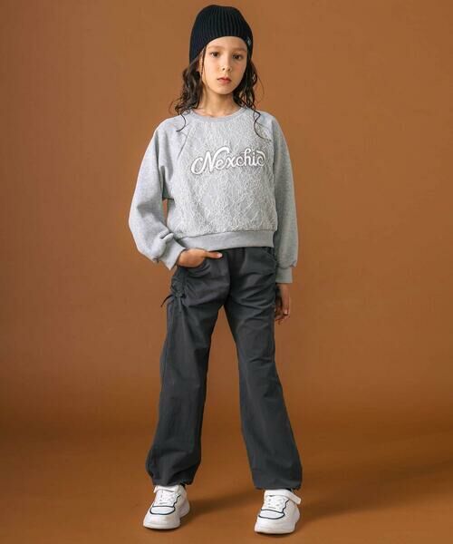 nexchic / ネクシック スウェット | サテンパッチレース裏毛トレーナー(110~150cm) | 詳細12