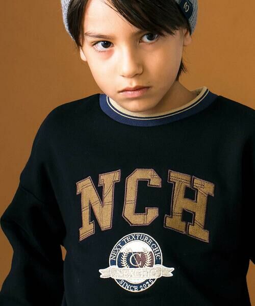 nexchic / ネクシック スウェット | 素材色々ロゴパッチ裏毛トレーナー(110~150cm) | 詳細1