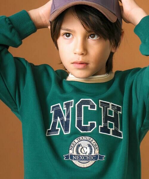 nexchic / ネクシック スウェット | 素材色々ロゴパッチ裏毛トレーナー(110~150cm) | 詳細6