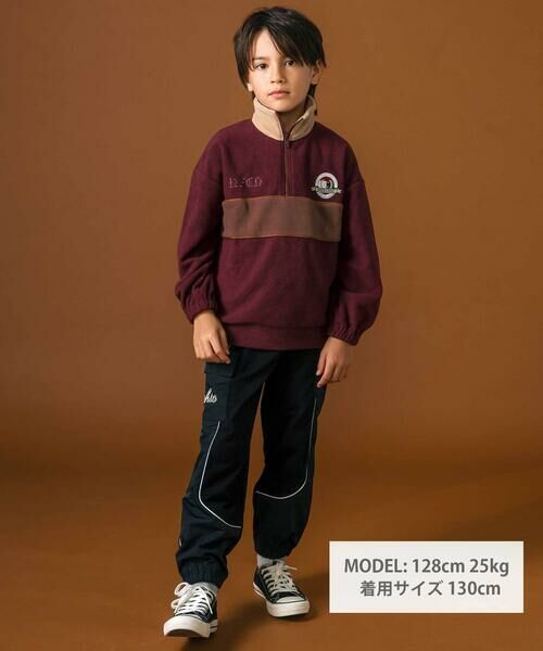 nexchic / ネクシック スウェット | ロゴ刺しゅう切り替えスキッパートレーナー(110~150cm) | 詳細1