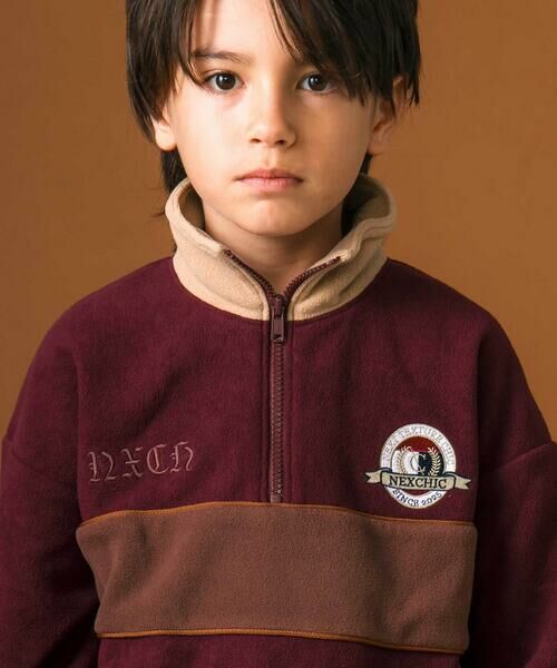 nexchic / ネクシック スウェット | ロゴ刺しゅう切り替えスキッパートレーナー(110~150cm) | 詳細4