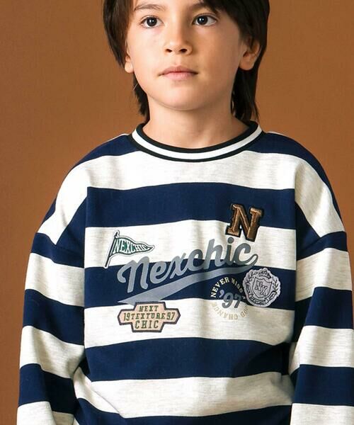 nexchic / ネクシック スウェット | フェルトパッチ刺しゅう入り裏毛トレーナー(110~150cm) | 詳細3