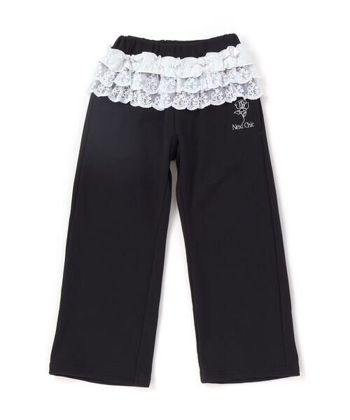 nexchic/ネクシック ウエストフリル付き裏毛パンツ(110~150cm) ブラック 120cm nexchic/ネクシック ウエストフリル付き裏毛パンツ(110~150cm) ブラック 120cm