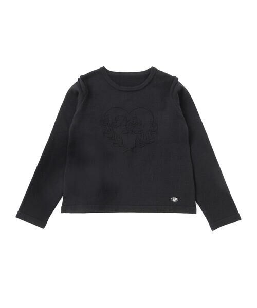 nexchic / ネクシック ニット・セーター | 肩開きハートロゴ入りジャガードニット(110~150cm) | 詳細2