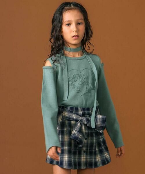 nexchic / ネクシック ニット・セーター | 肩開きハートロゴ入りジャガードニット(110~150cm) | 詳細6