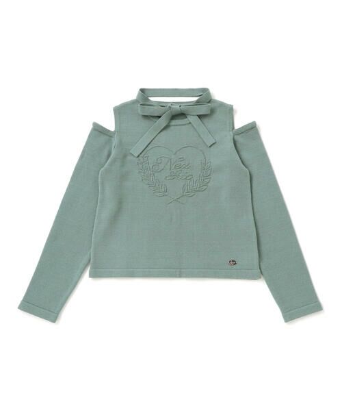 nexchic / ネクシック ニット・セーター | 肩開きハートロゴ入りジャガードニット(110~150cm) | 詳細7