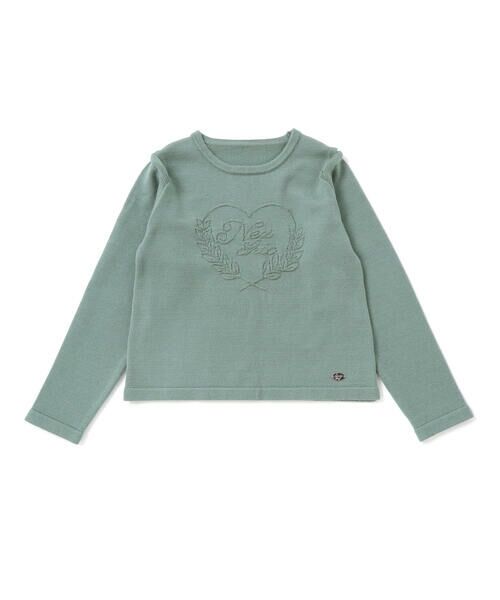 nexchic / ネクシック ニット・セーター | 肩開きハートロゴ入りジャガードニット(110~150cm) | 詳細9