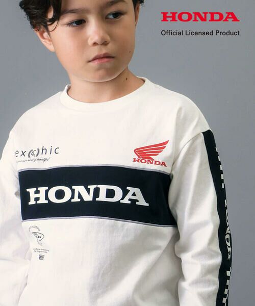 nexchic / ネクシック Tシャツ | 【Hondaｘnexchic】ロゴプリント天竺長袖Tシャツ(110~150cm) | 詳細3