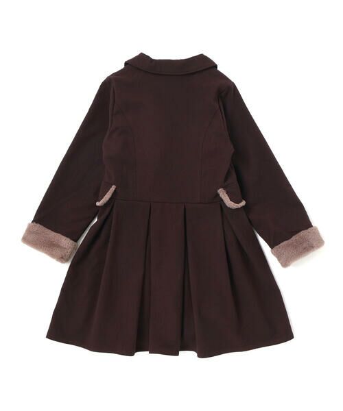 nexchic / ネクシック ミニ丈・ひざ丈ワンピース | ファー付きツイル＆チェックコートワンピース(110~150cm) | 詳細7