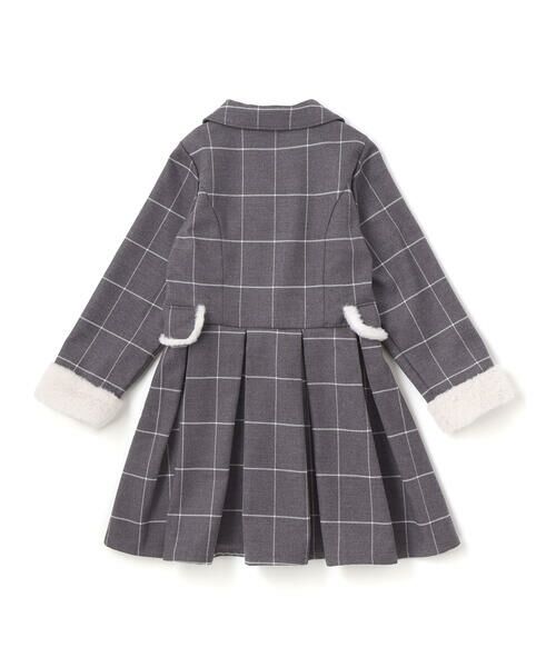 nexchic / ネクシック ミニ丈・ひざ丈ワンピース | ファー付きツイル＆チェックコートワンピース(110~150cm) | 詳細11