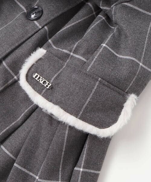nexchic / ネクシック ミニ丈・ひざ丈ワンピース | ファー付きツイル＆チェックコートワンピース(110~150cm) | 詳細15