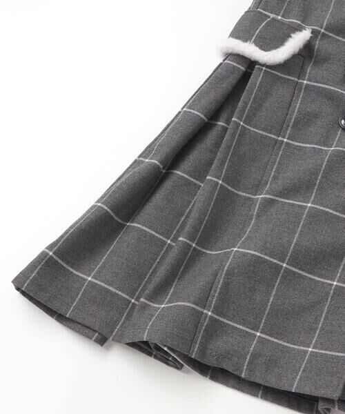 nexchic / ネクシック ミニ丈・ひざ丈ワンピース | ファー付きツイル＆チェックコートワンピース(110~150cm) | 詳細16