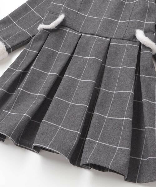 nexchic / ネクシック ミニ丈・ひざ丈ワンピース | ファー付きツイル＆チェックコートワンピース(110~150cm) | 詳細17