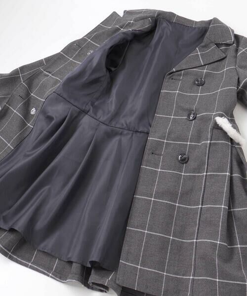 nexchic / ネクシック ミニ丈・ひざ丈ワンピース | ファー付きツイル＆チェックコートワンピース(110~150cm) | 詳細18