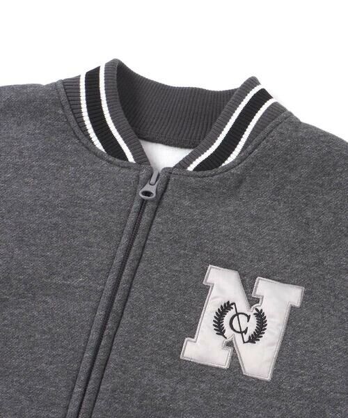 nexchic / ネクシック ノーカラージャケット | ロゴバッチ裏ジャギー裏毛スタジャン(110~150cm) | 詳細11
